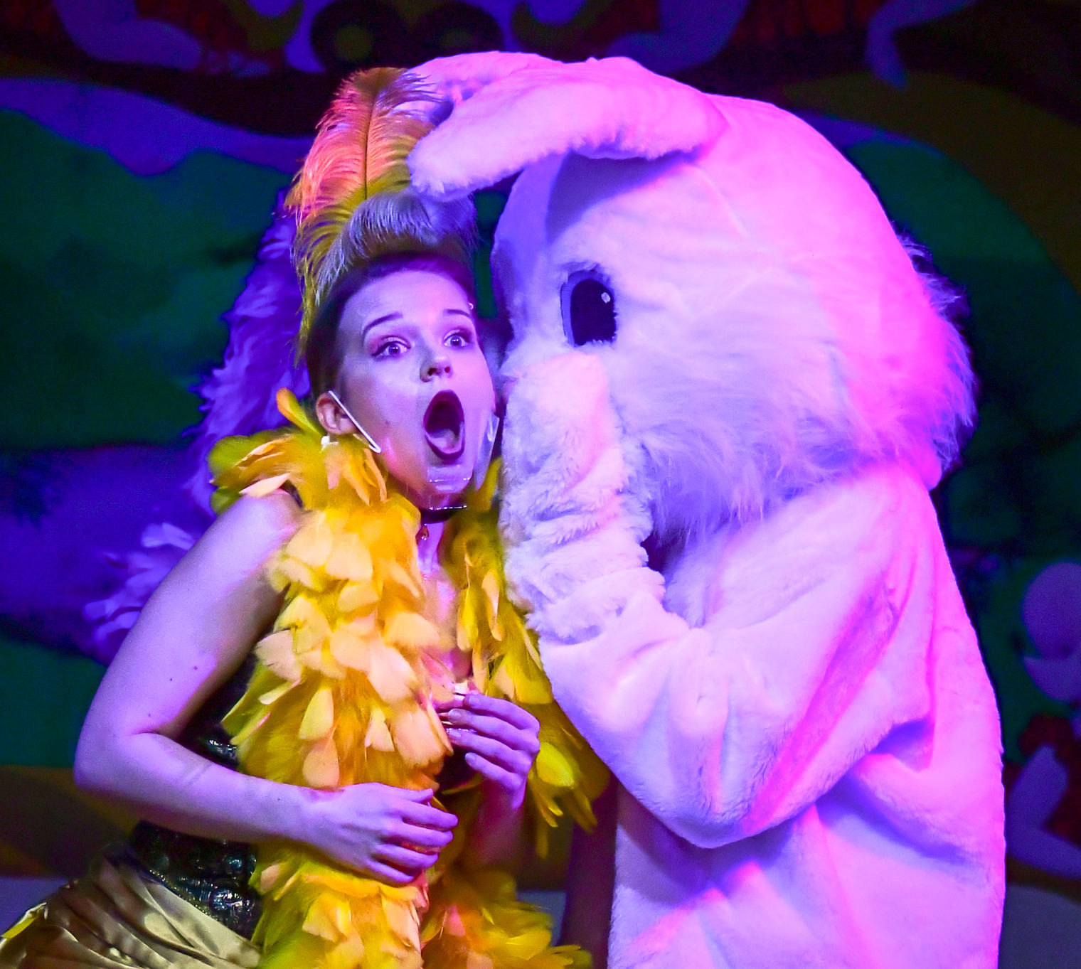 Easter bunny with can-can girl
